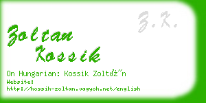 zoltan kossik business card